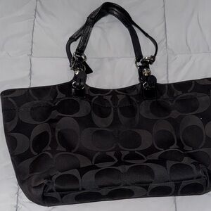 Coach Black Signature Tote Bag